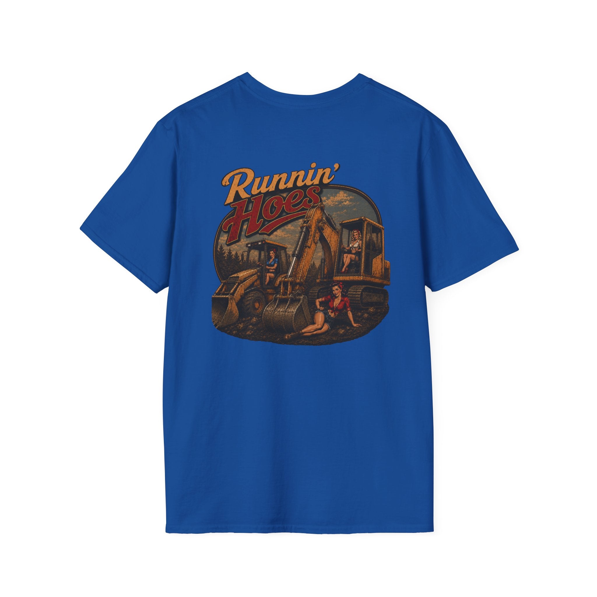Runnin Hoes Backhoe Excavator Pinup Tshirt