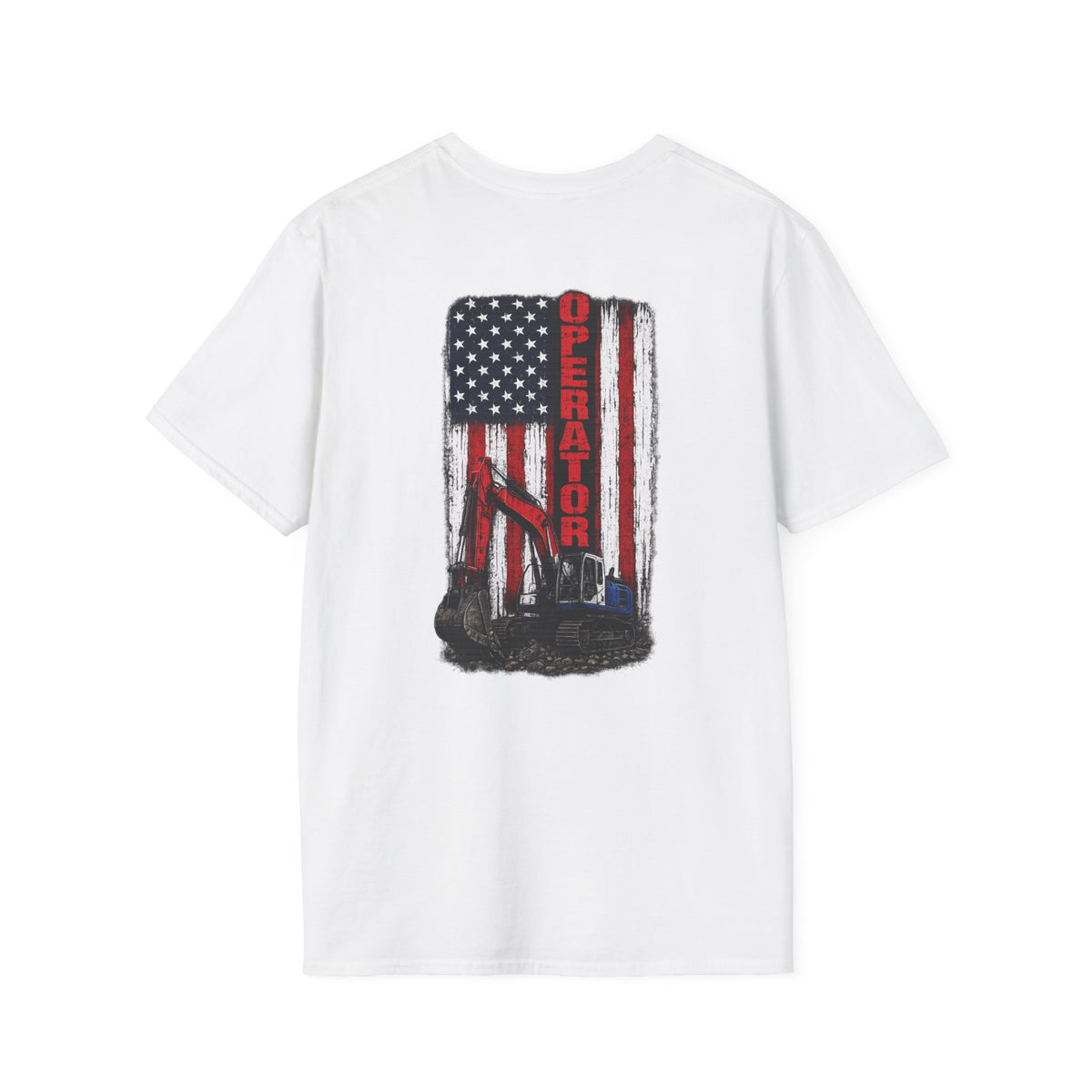 American Flag Operator Excavator Tshirt