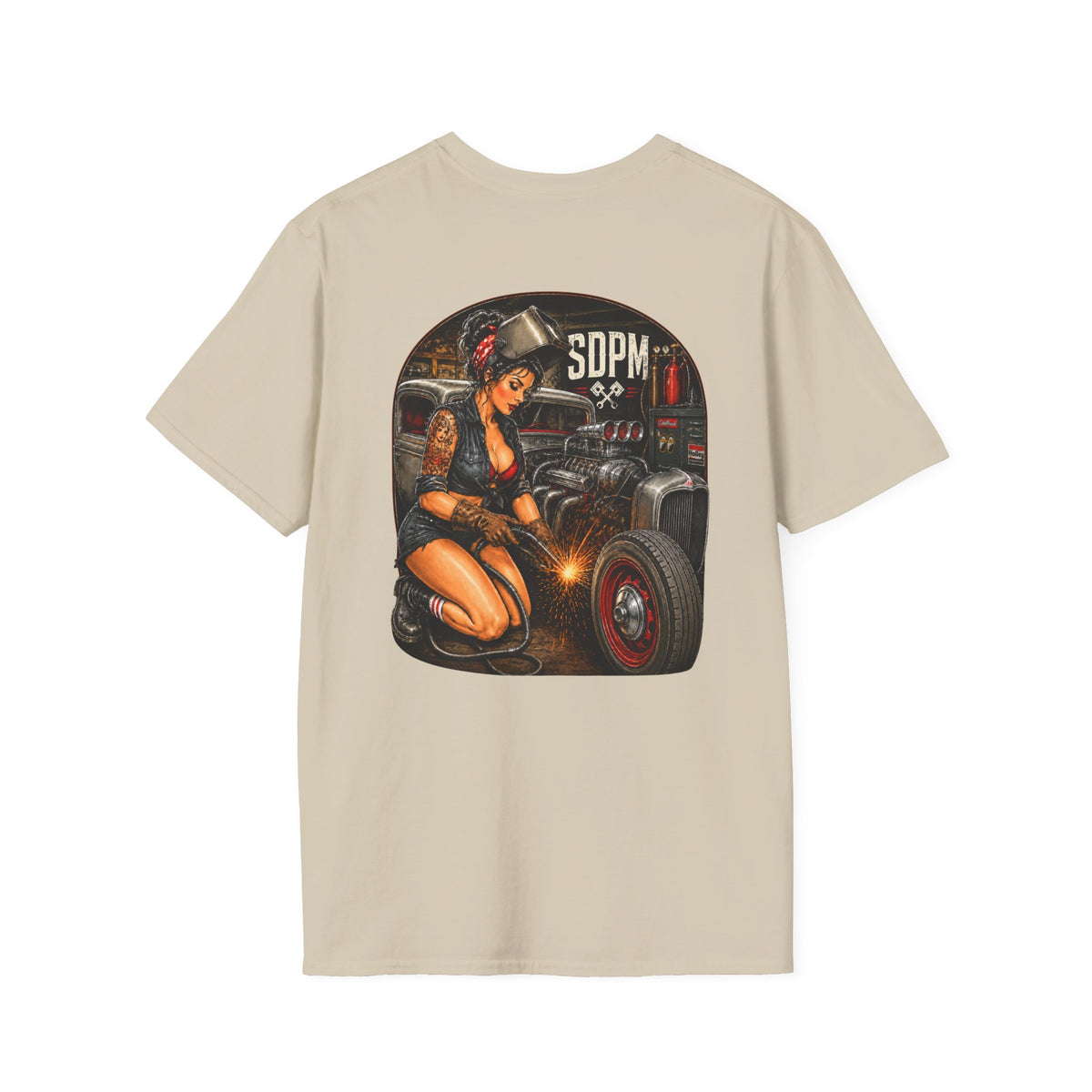 Pinup Welder Hot Rod T-Shirt