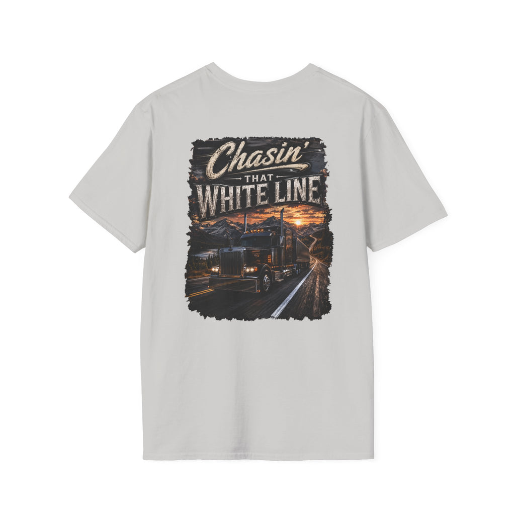 Chasing That White Line Trucking T-Shirt