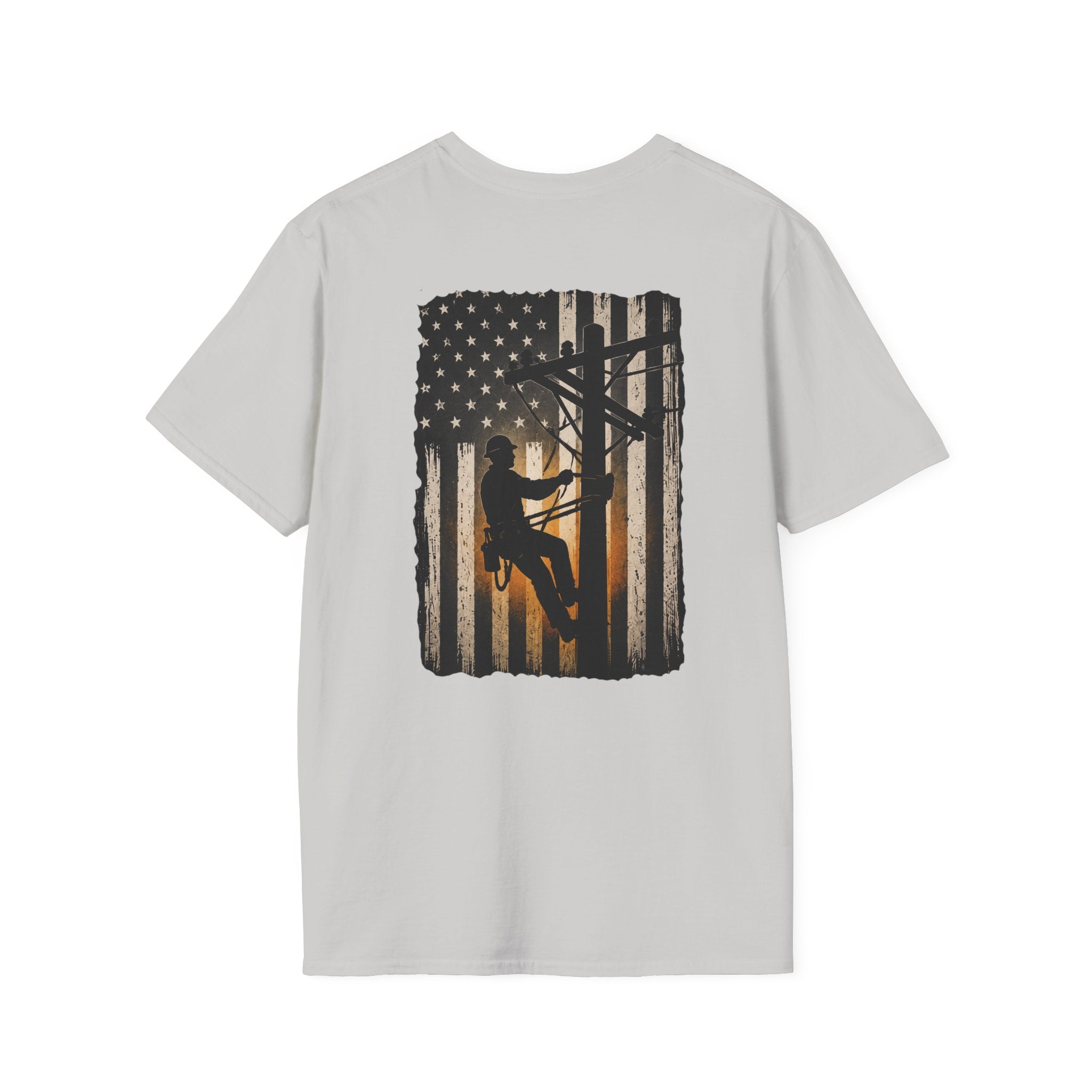 Line Man American Flag T-Shirt
