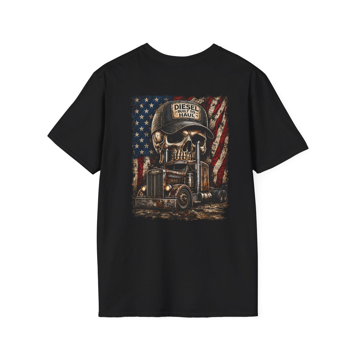 American Old School Semi with Skull T-Shirt