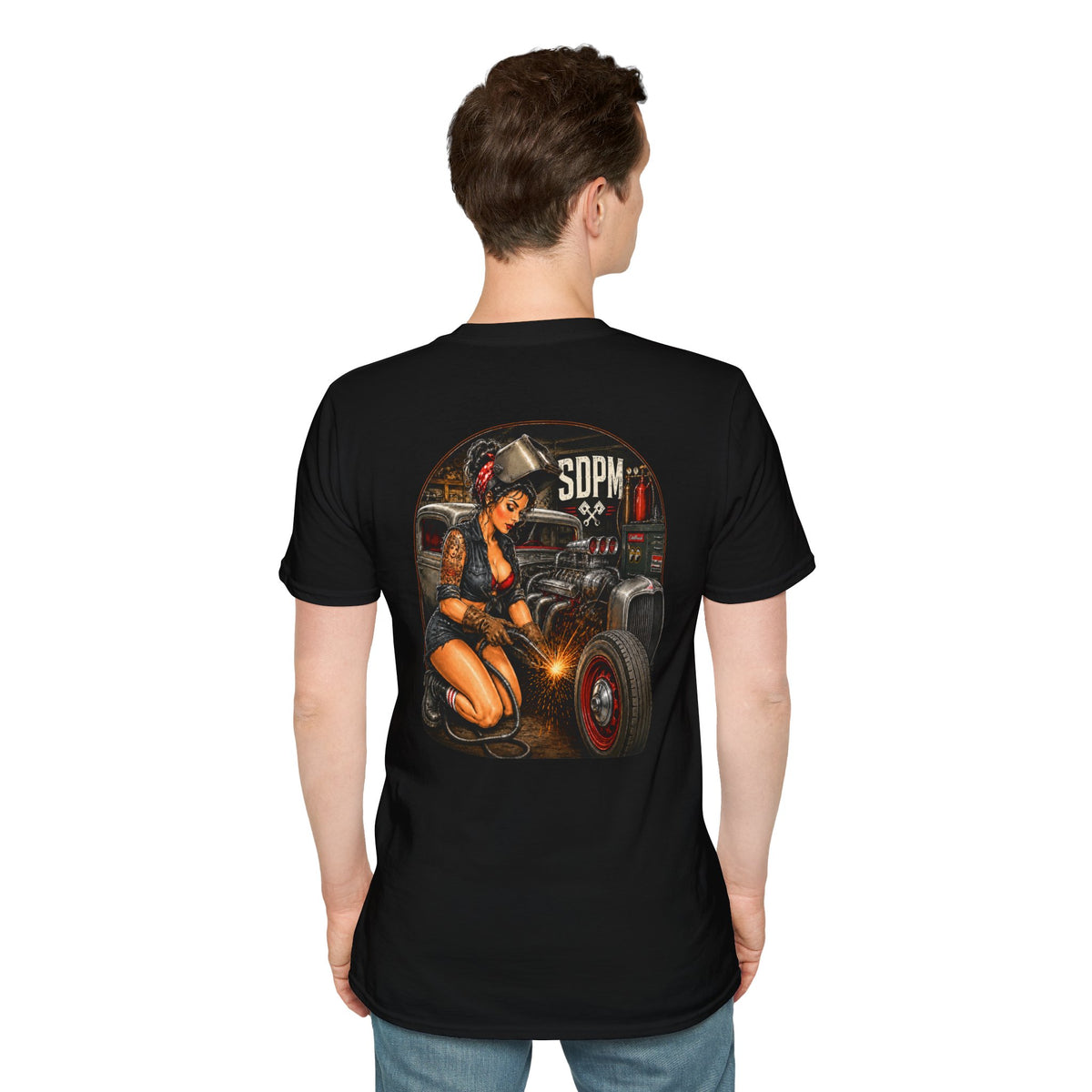Pinup Welder Hot Rod T-Shirt