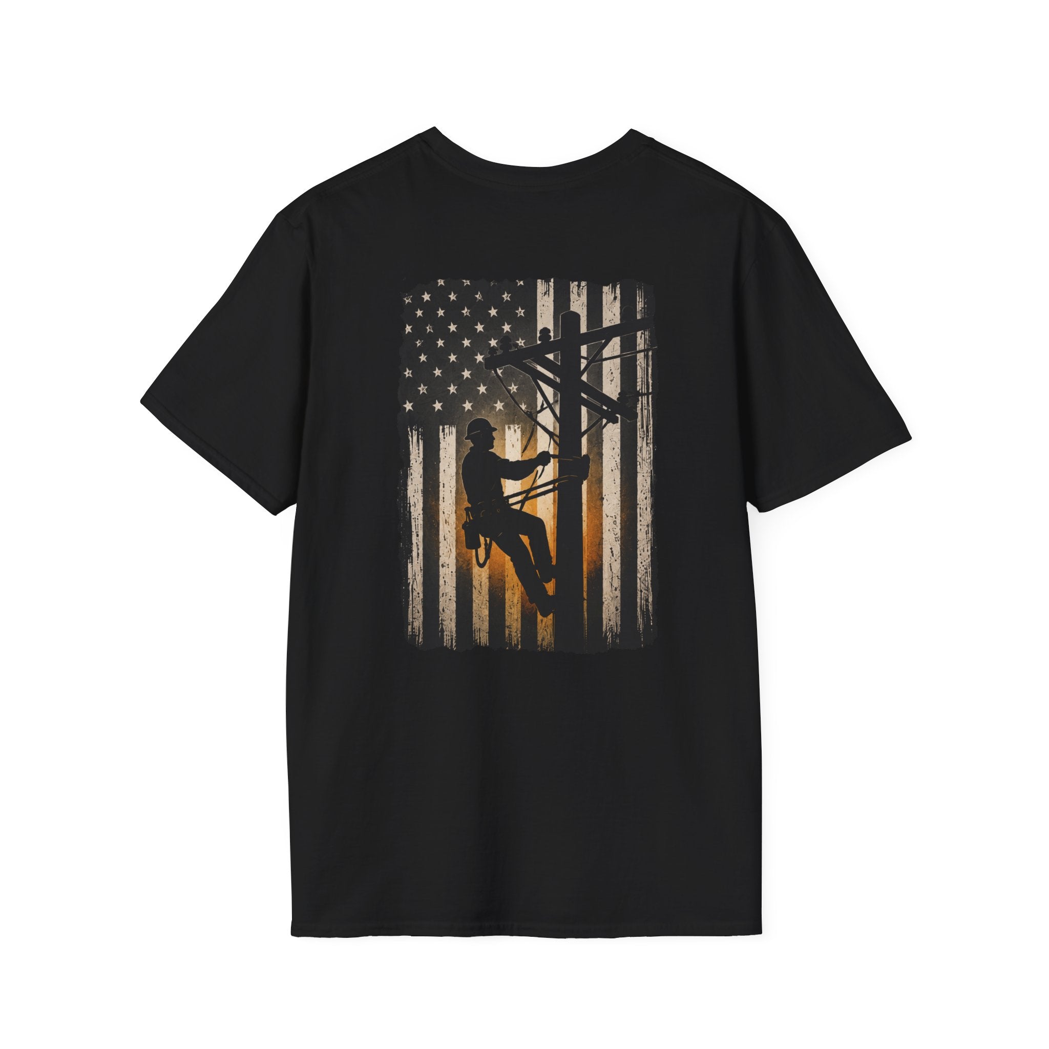 Line Man American Flag T-Shirt