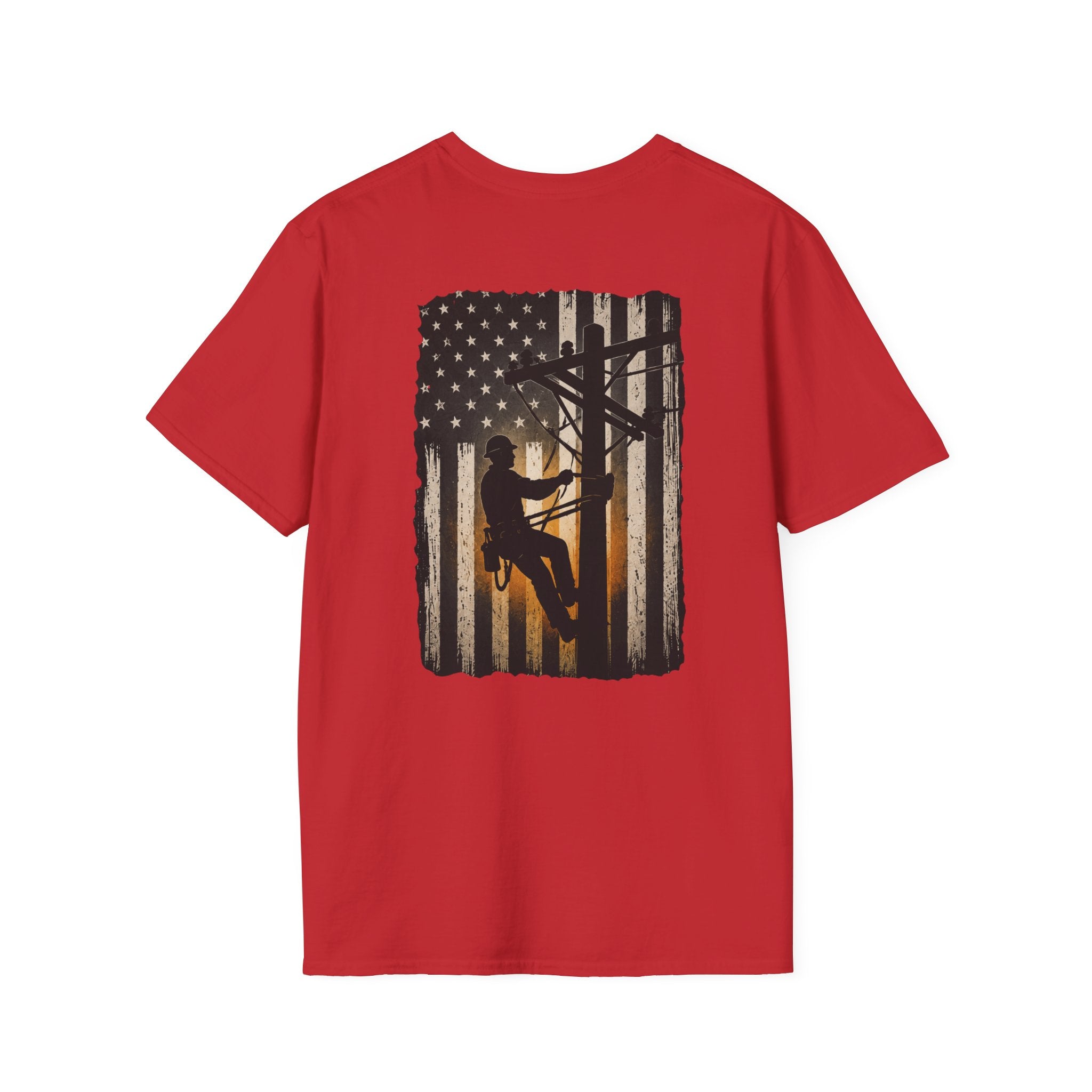 Line Man American Flag T-Shirt
