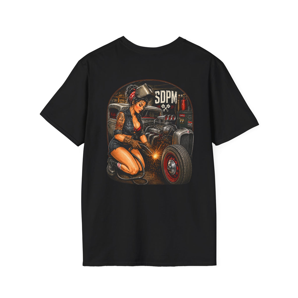 Pinup Welder Hot Rod T-Shirt