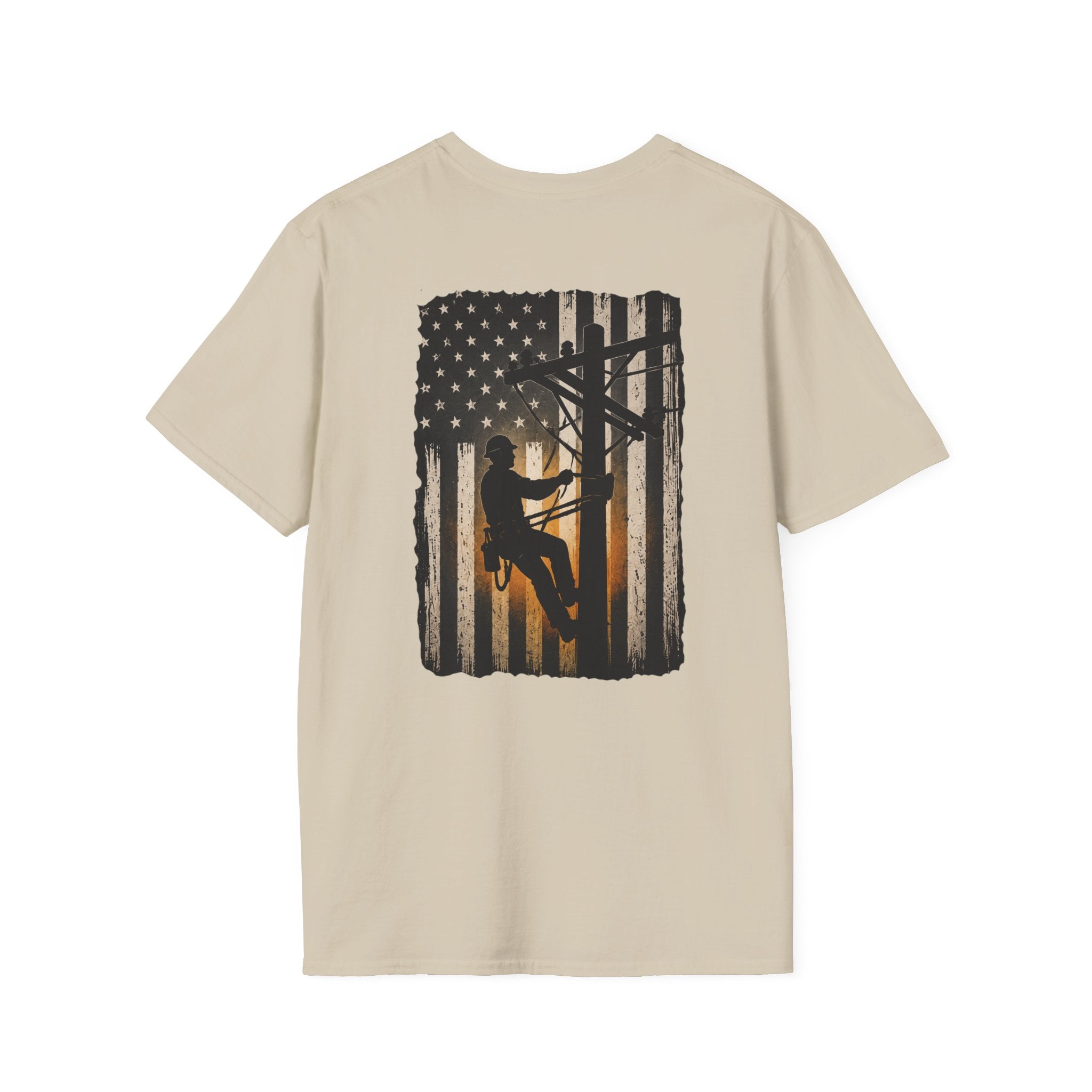Line Man American Flag T-Shirt