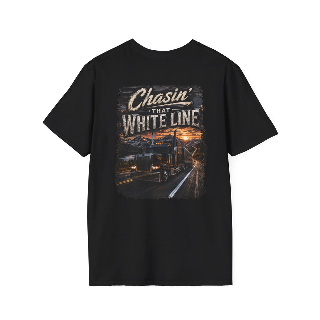 Chasing That White Line Trucking T-Shirt
